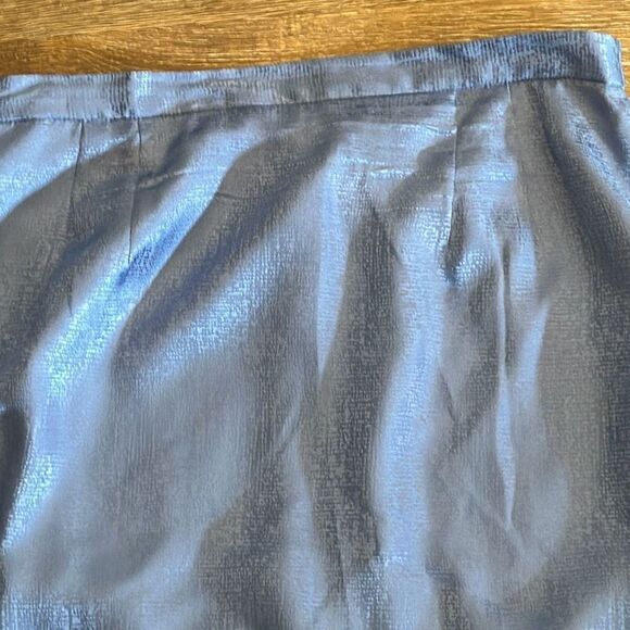 Adrianna Papell blue silk midi skirt 10 - Picture 2 of 7